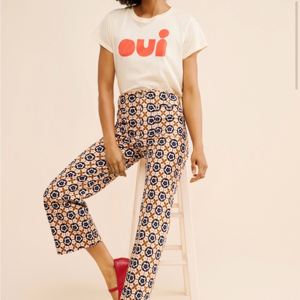 Anthropologie Colette Cropped Wide-Leg Pants